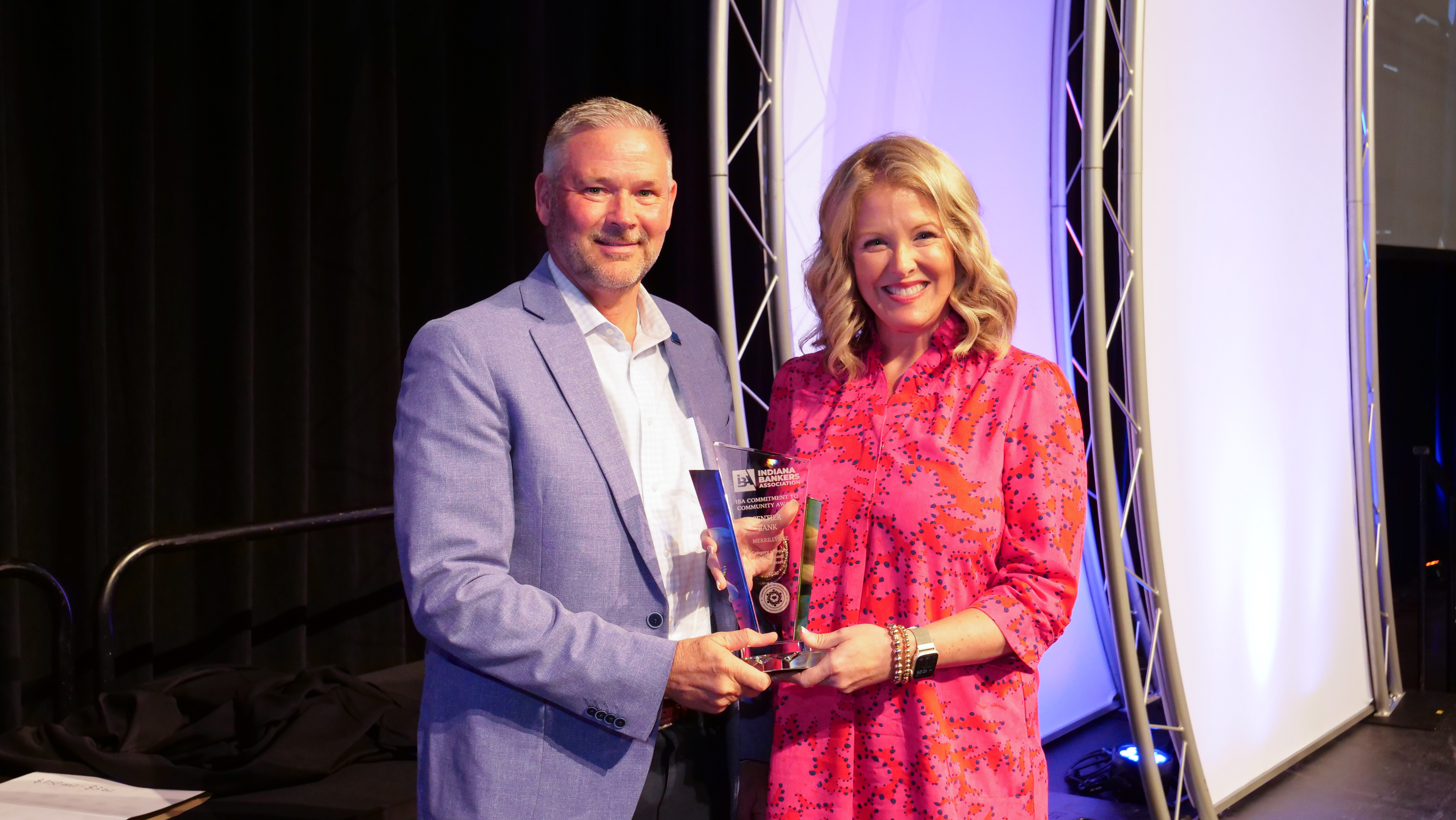 Centier Bank accepts IBA's 2025 Commitment to Community Award for large banks